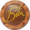 Capsule Blin Fond marron, jaune, contour rose-crème