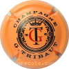 Capsule Tribaut G. Saumon, noir et rouge, lettres épaisses
