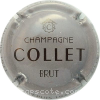 Capsule Collet Gris, écriture marron foncé,  brut. lettres allongées