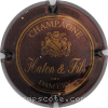 Capsule Haton et Fils  Bordeaux foncé et or, lettres allongées