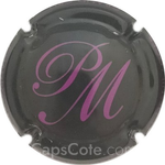 Capsule Pertois-Moriset Noit et fuchsia, adresse or au verso