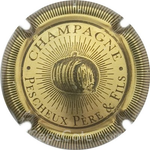 Capsule Pescheux P. et F. Or et noir, striée
