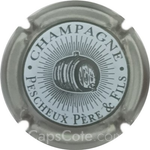 Capsule Pescheux P. et F. Blanc, contour gris-argenté