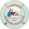 Capsule Degesne-Ronseaux  Blanc et bleu clair, lettres bordeaux