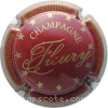 Capsule Fleury  Bordeaux et or, contour stries fines